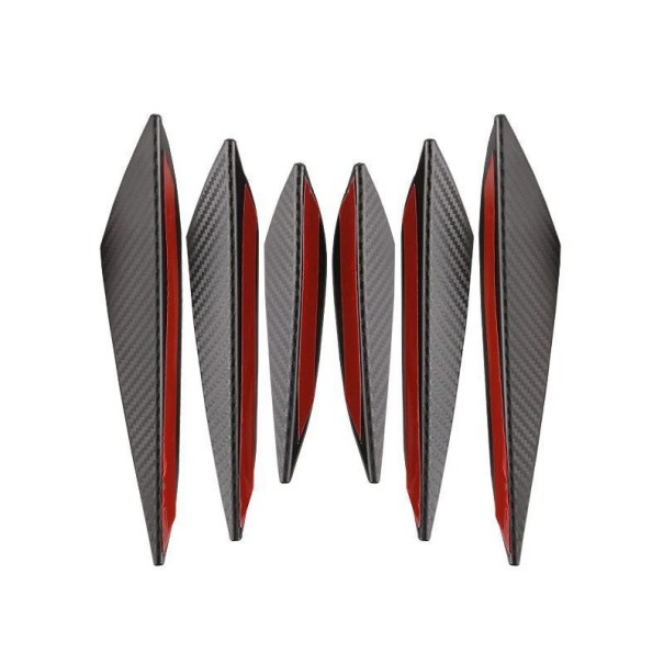 6 Stück Stoßstangen-Schutzleisten 20 cm 16,5 cm 13,5 cm Universelles Set gegen Kollision mit Carbon-Muster Tuning-Dekoration für die Vorderseite 1