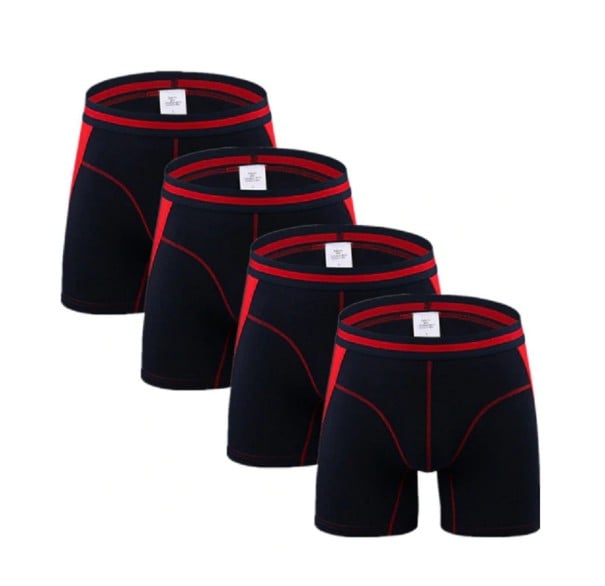 Långa boxershorts för män - 4 st A1717 mörkblå XS