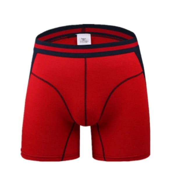 Långa boxershorts för män B2 röd L