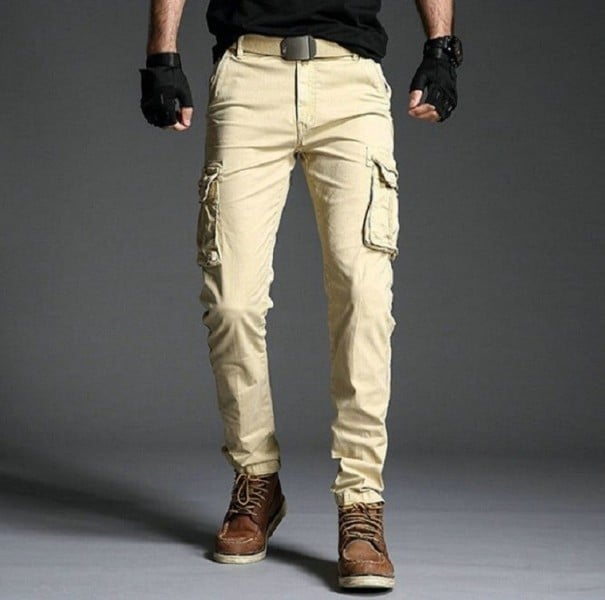 Pantalons pour hommes F1572 kaki 38