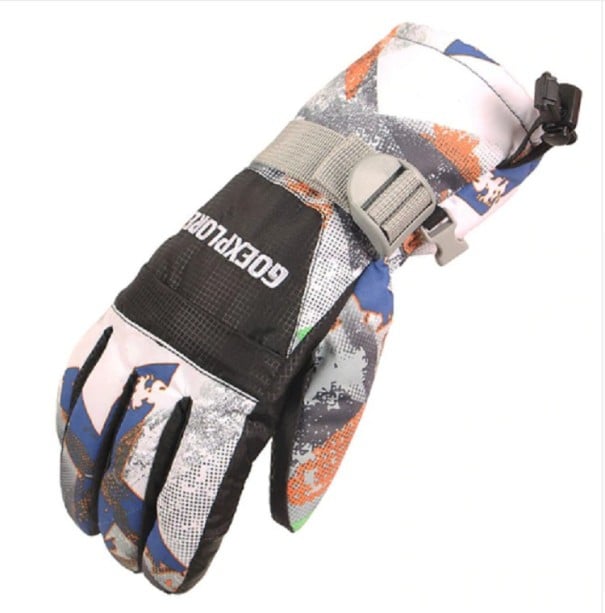 Męskie rękawice snowboardowe J2182 czarno-biały