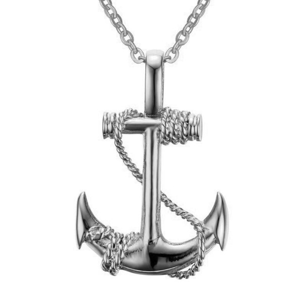 Ankarhalsband för män silver