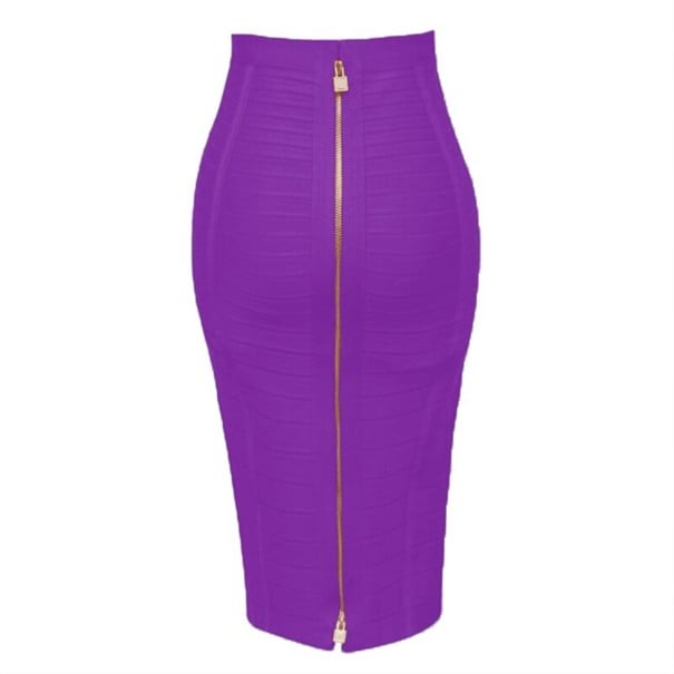 Falda lápiz de mujer con cremallera morado M