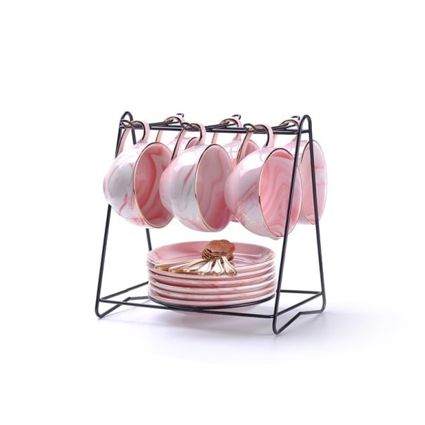 Porslin teservis 18 st C126 rosa
