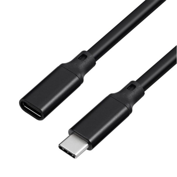 USB-C 3.1 M/F förlängningskabel svart 50 cm