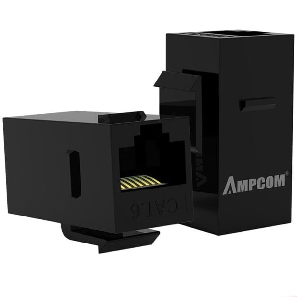 CAT 6 RJ45 F/F patchkabeladapter 2 st. svart