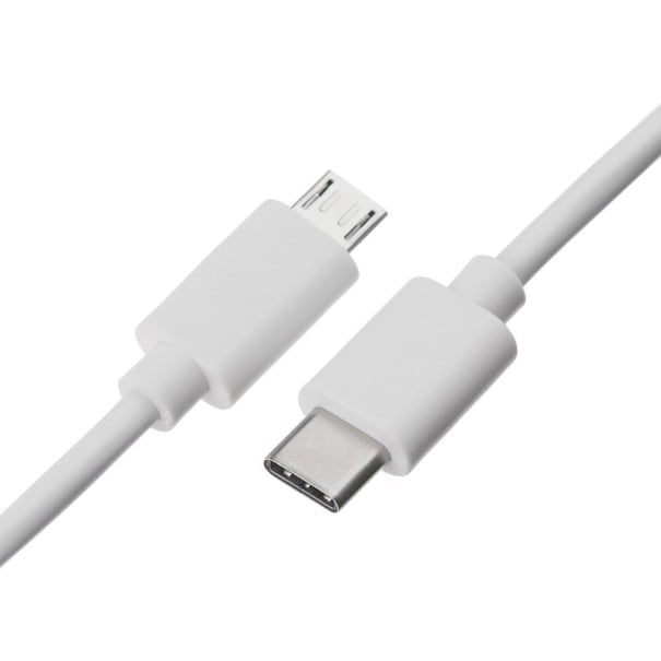 USB-C till Micro USB M/M anslutningskabel 1 m vit