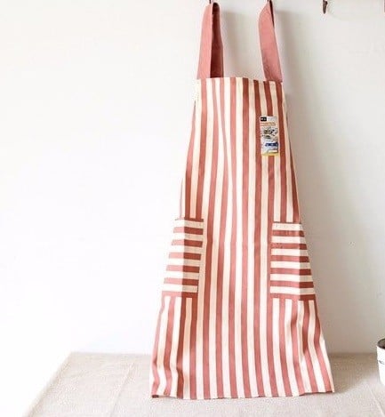 Delantal de cocina a rayas J2246 rojo