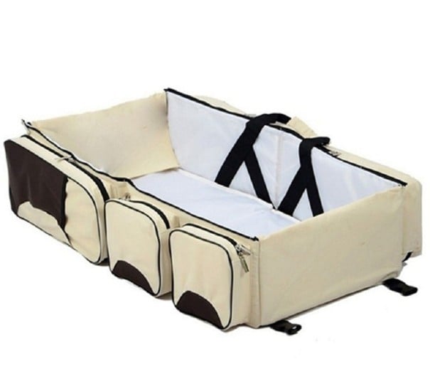 Bärbar skötväska beige