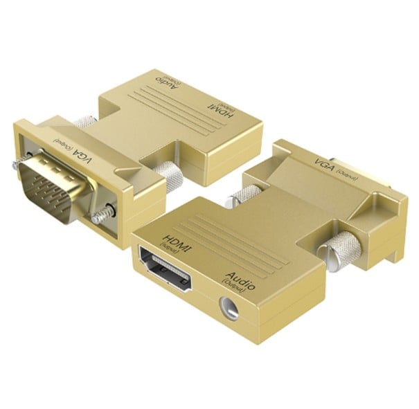 HDMI till VGA 1080P Adapter - Guld 1