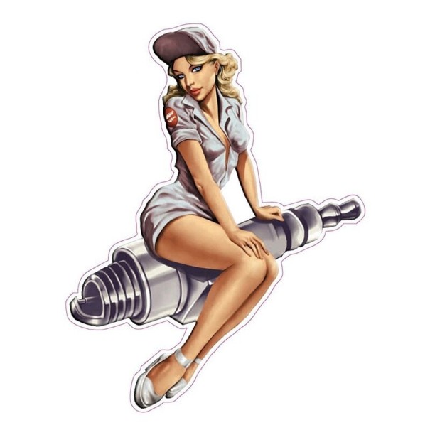 Pin-up flicka bil klistermärke 1