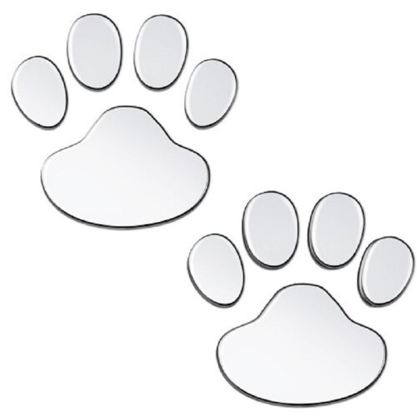 Paws bil klistermärke silver