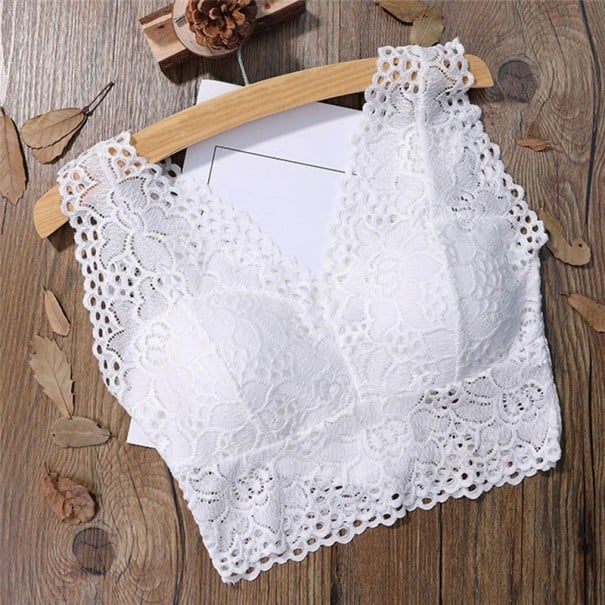 Sexig bralette-bh i spets vit