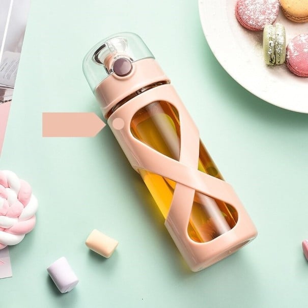 Reseflaska i glas rosa
