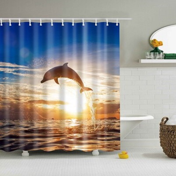 Duschdraperi med delfin S