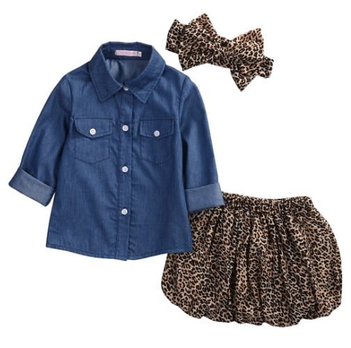 Conjunto elegante para niñas: camisa, falda y lazos. 12-18 meses