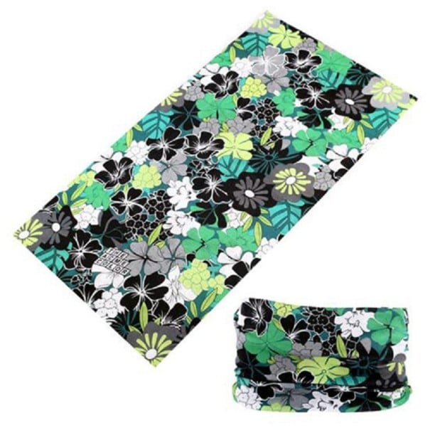 Snygg unisex halsduk med blommor grön