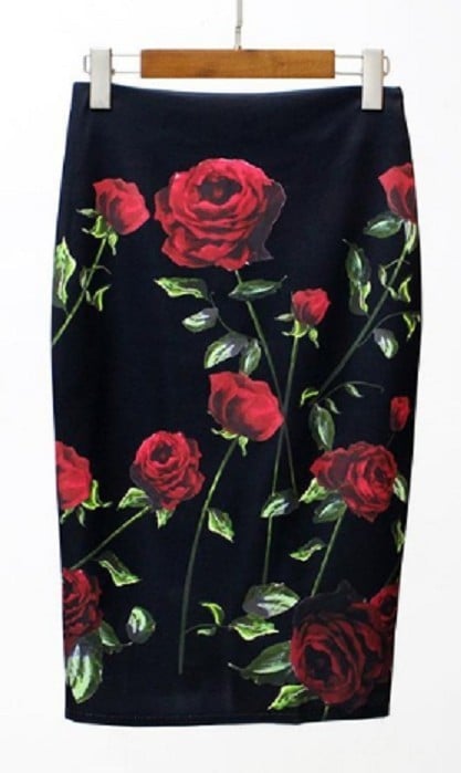Falda elegante de mujer con flores J501 XS 7