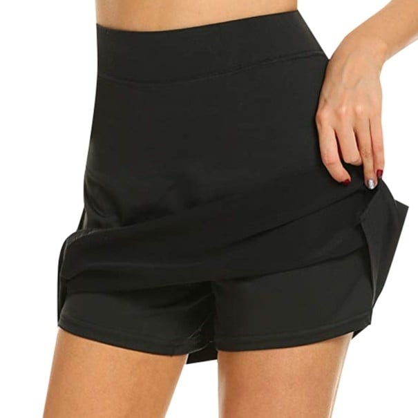Falda de mujer con pantalón corto cosido negro S