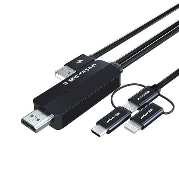USB-skärmspeglingskabel Lightning / USB-C / Micro USB till HDMI 1