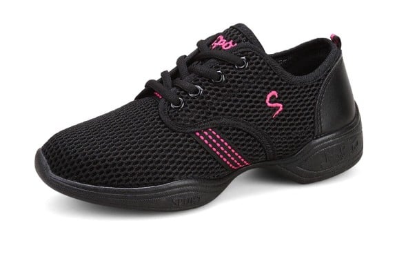 Calçado de dança feminino A449 preto-rosa 37
