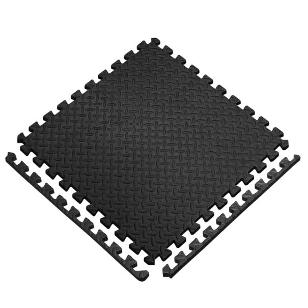 8 ks Pěnová podložka 30 x 30 x 1 cm Čierna Protisklzová podlaha s puzzle okrajom Ochranná podložka na cvičenie a dlažbu 1