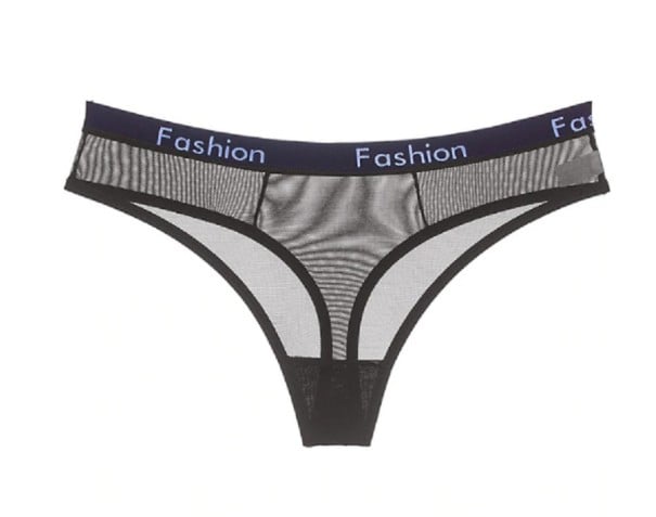Damskie przezroczyste stringi FASHION czarny XS/S
