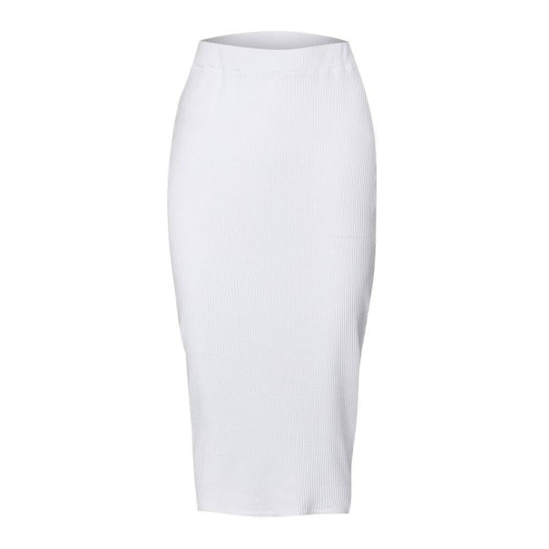 Falda de punto para mujer A1139 blanco S