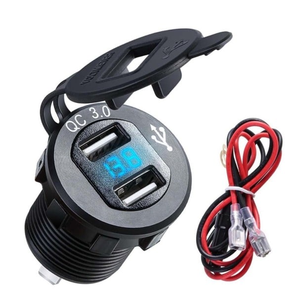 Dual-USB-Motorradladegerät B658 schwarz