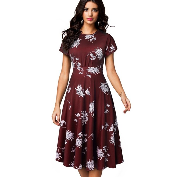 Vestido floral Darya burdeos M