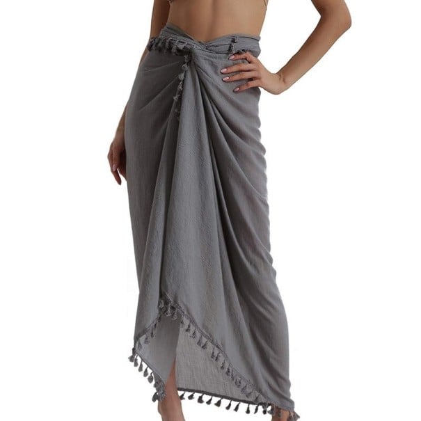 Falda cruzada de mujer P737 gris
