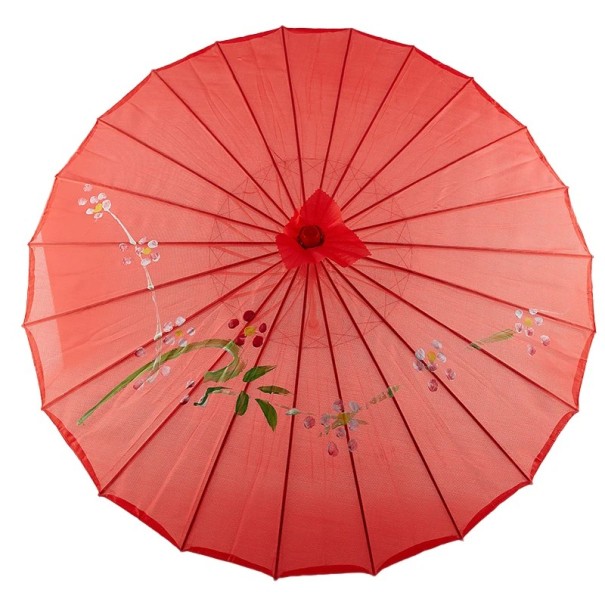 84 cm Guarda-chuva Feminino Flores de Cerejeira Japonesa Sakura Guarda-chuva Estiloso com Motivo Floral Elegante Proteção contra a Chuva Acessório de Moda vermelho