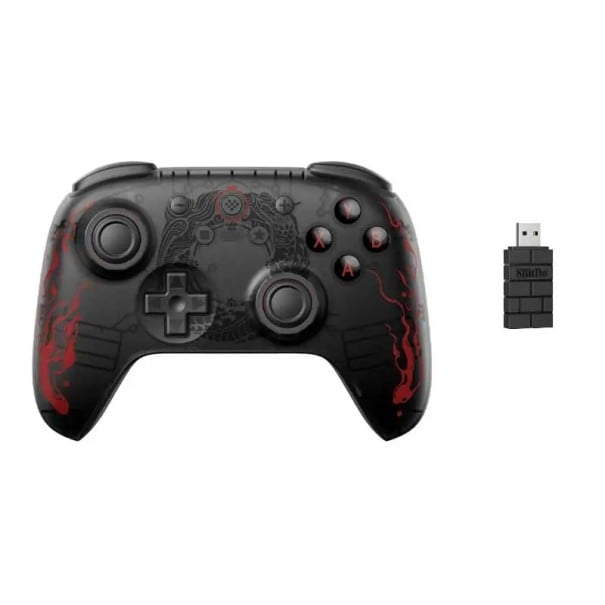 8BitDo Ultimate 2C vezeték nélküli vezérlő, színes, Hall-effektusú joystickokkal PC-hez, Steam Deckhez, Androidhoz, Raspberry Pi-hez és Windows 10/11-hez fekete