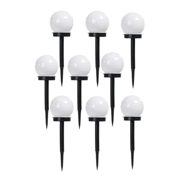 9 ks Solární LED světlo Venkovní zahradní osvětlení Bílá žárovka Vodotěsné solární lampy Dekorace na cestičku, terasu, dvorek, trávník 1