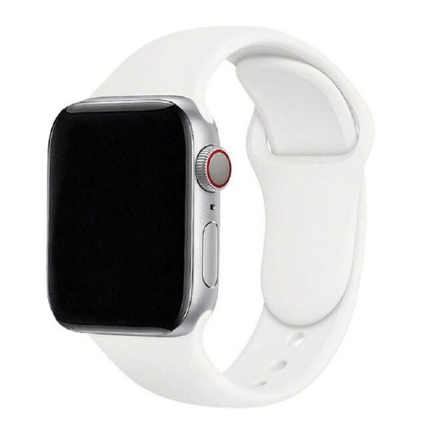 Silikonrem till Apple Watch 42 mm / 44 mm / 45 mm storlek SM vit