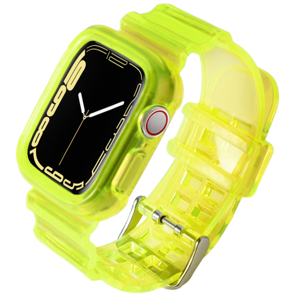 Transparent silikonrem för Apple Watch 38 / 40 / 41 mm gul