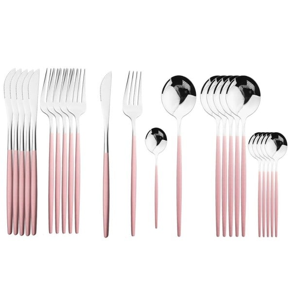Juego de cubiertos 24 piezas P3549 rosa