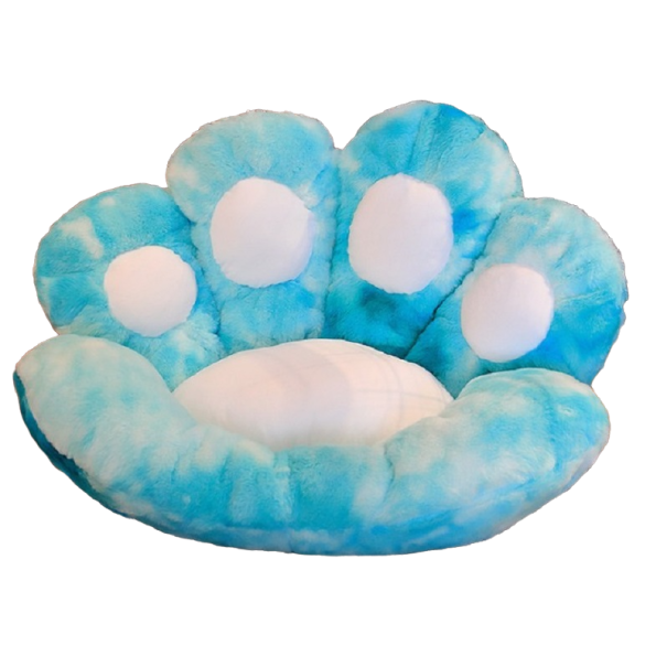 Cojín de peluche con forma de pata, 70 cm, T918 azul