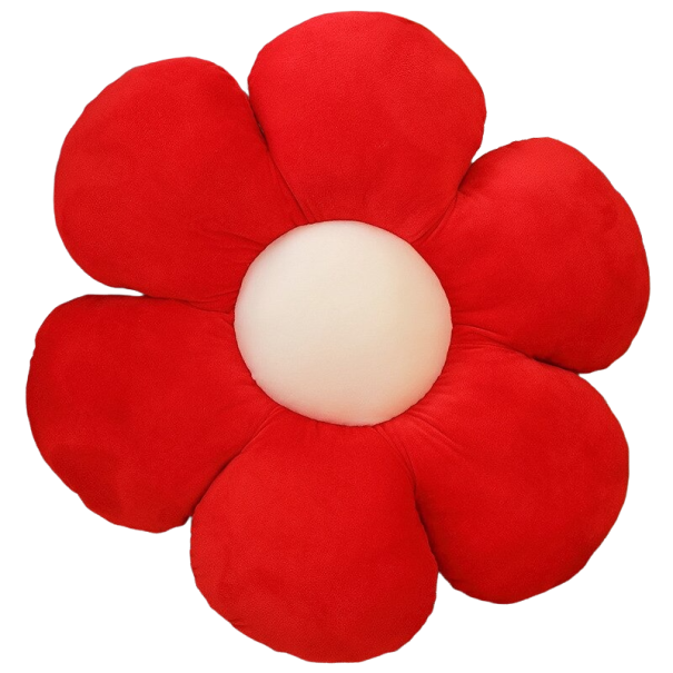 Coussin décoratif fleur 30 cm rouge