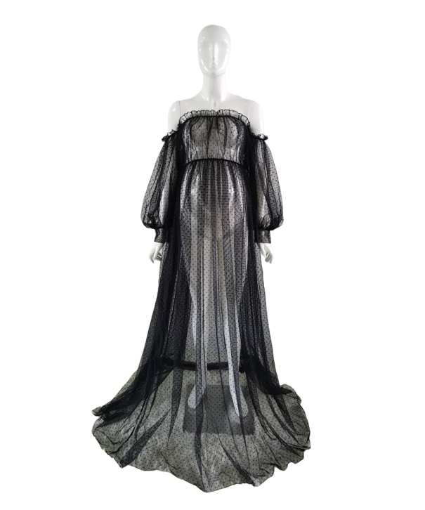 Vestido de maternidad para sesión de fotos N927 negro S
