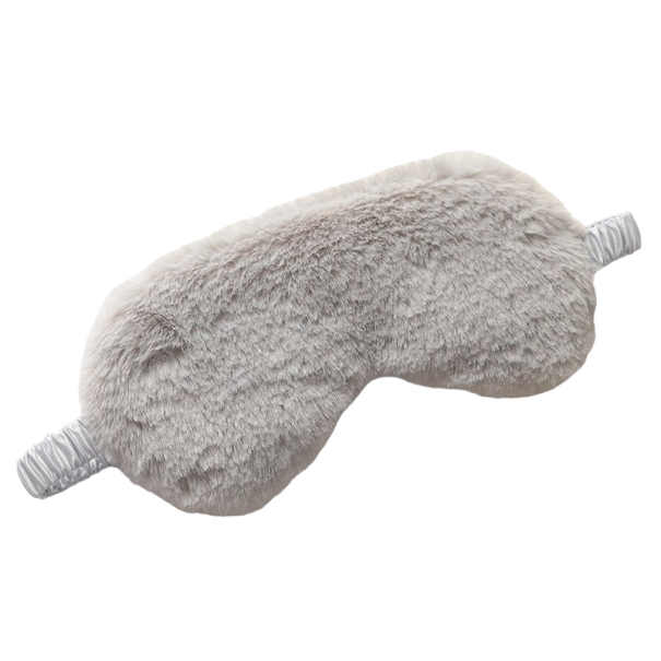 Plysch sovmask ljusgrå