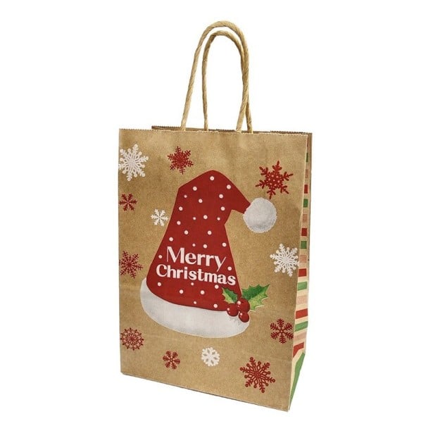 Bolsa de regalo con motivo navideño 21 x 15 x 8 cm 4 uds. 1