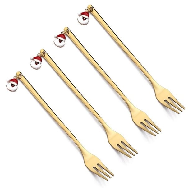 Tenedores navideños Papá Noel 4 uds. 1