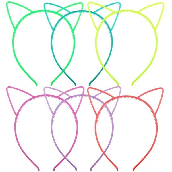 Diadème lumineux de fête avec oreilles de chat 6 pièces 1