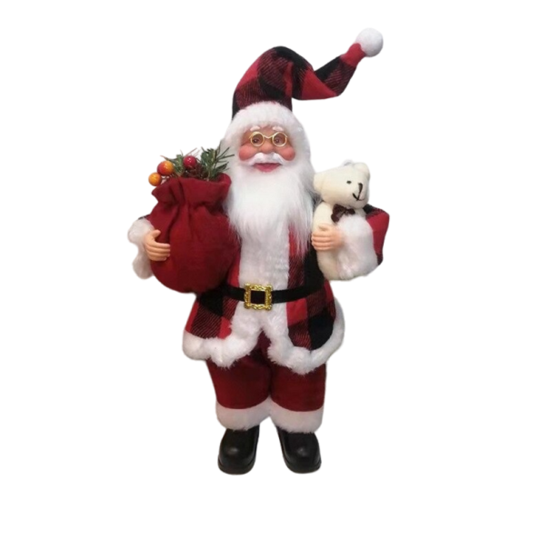 Juldekoration jultomten 30 cm mörkröd
