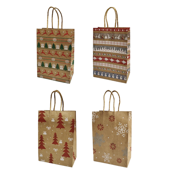 Bolsa de regalo de Navidad 21 x 15 x 8 cm 4 uds Z337 3