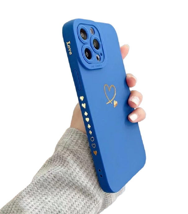Siliconen hoesje met hart voor Samsung Galaxy A34 blauw