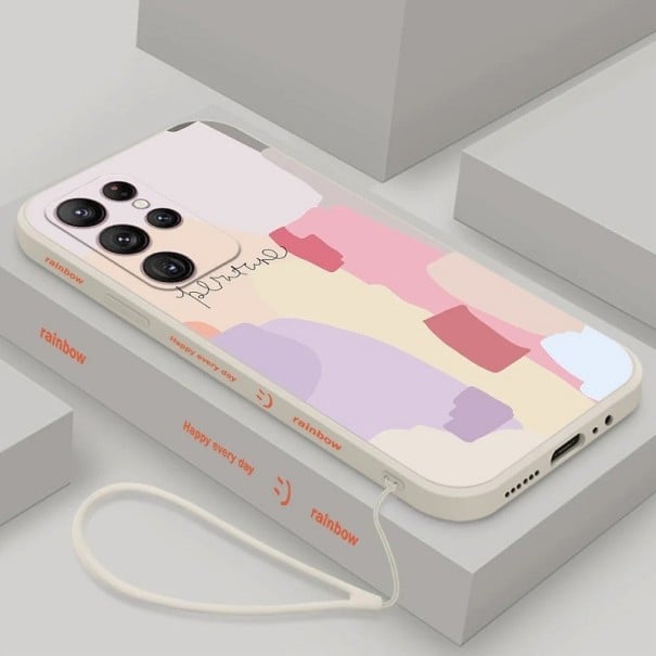 Siliconen hoesje met abstractiemotief voor Samsung Galaxy S10e, wit 1