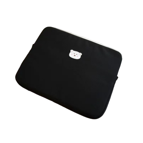 Teddybeerhoes voor MacBook en iPad 14 inch, 35 x 26 cm zwart