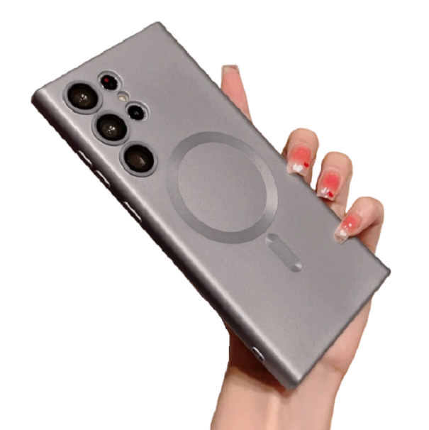 Beschermhoes met ondersteuning voor draadloos opladen voor Samsung Galaxy S23 grijs